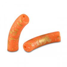 Acrylic Tube bead 33x8mm matt Orange-gold